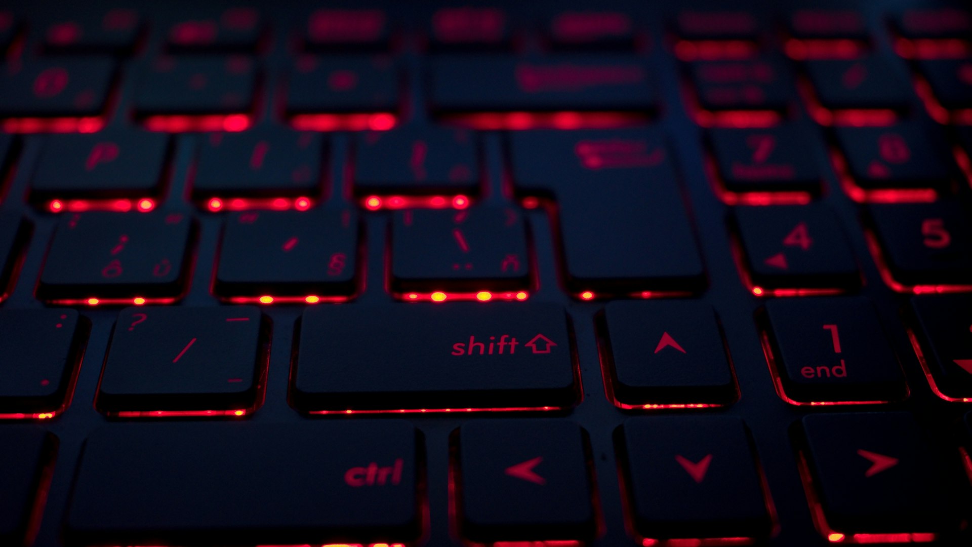 closeup photo of black and red keyboard